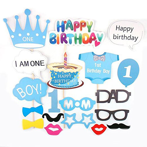 1st Birthday Party Photo Booth Props