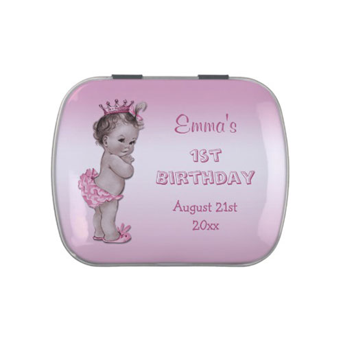 1st Birthday Vintage Princess Candy Tin