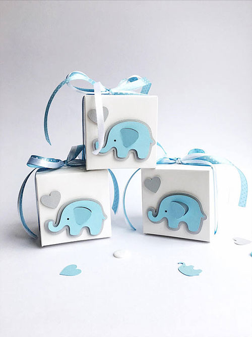 Elephant Boy Baby Shower Favor Boxes