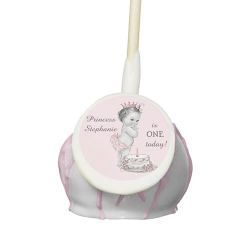 Princess Cake 1st Birthday Personalized Cake Pops