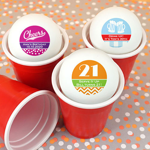 21st Birthday Party Personalized Ping Pong Balls
