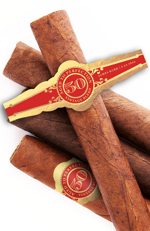 50th Birthday Custom Cigar Bands Aged To Perfection