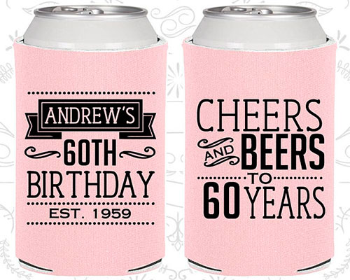 60th Birthday Can Coolers