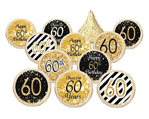 60th Birthday Party Favor Stickers