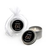 60th Birthday Personalized Candle Tin Birthday Party Favors
