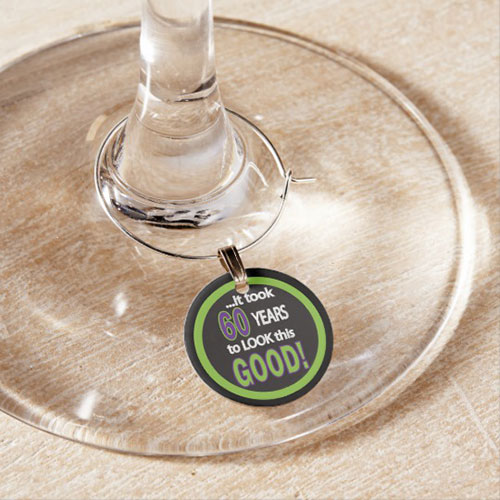 60th Birthday Wine Glass Charm It Took 60 Years To Look This Good