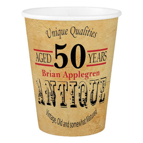 Antique & Vintage 50th Birthday Design Paper Cup