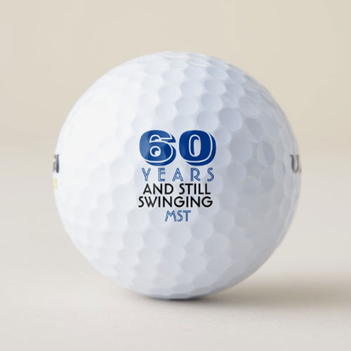 Funny 60th Birthday Party Monogrammed Golf Balls