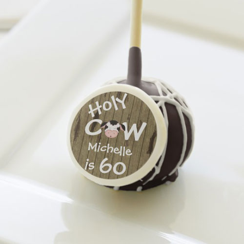 Personalized Holy Cow 60th Birthday Cakepop Favors